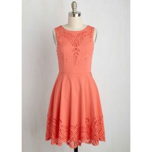 NWT Coral Dress with Cutout Eyelet Design